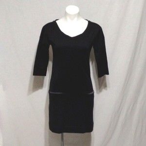 Rag & Bone Black Sheath Dress S Minimalist Stretch Bodycon 3/4 Sleeve Designer